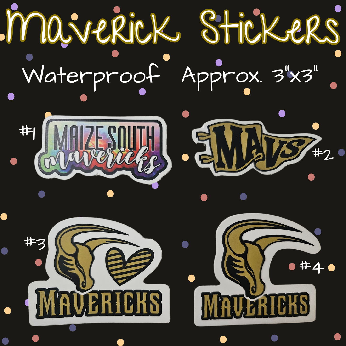 Mavs- Maize South Mavericks Stickers (4 Design Options)