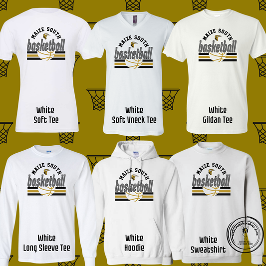 Mavs- Maize South Basketball White Gear
