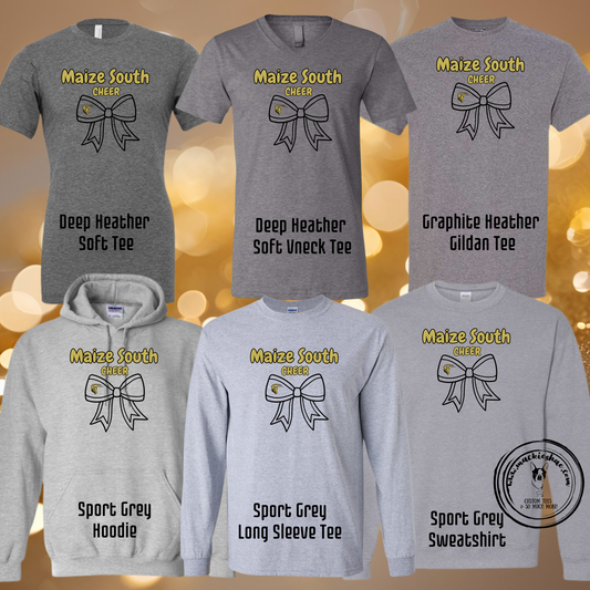 Mavs- Maize South Cheer with Bow Grey Gear