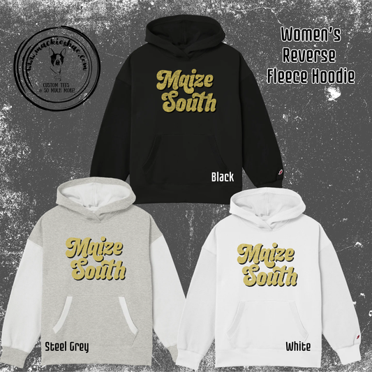 Mavs- Maize South Chunky Retro Women's Reverse Fleece Hoodie