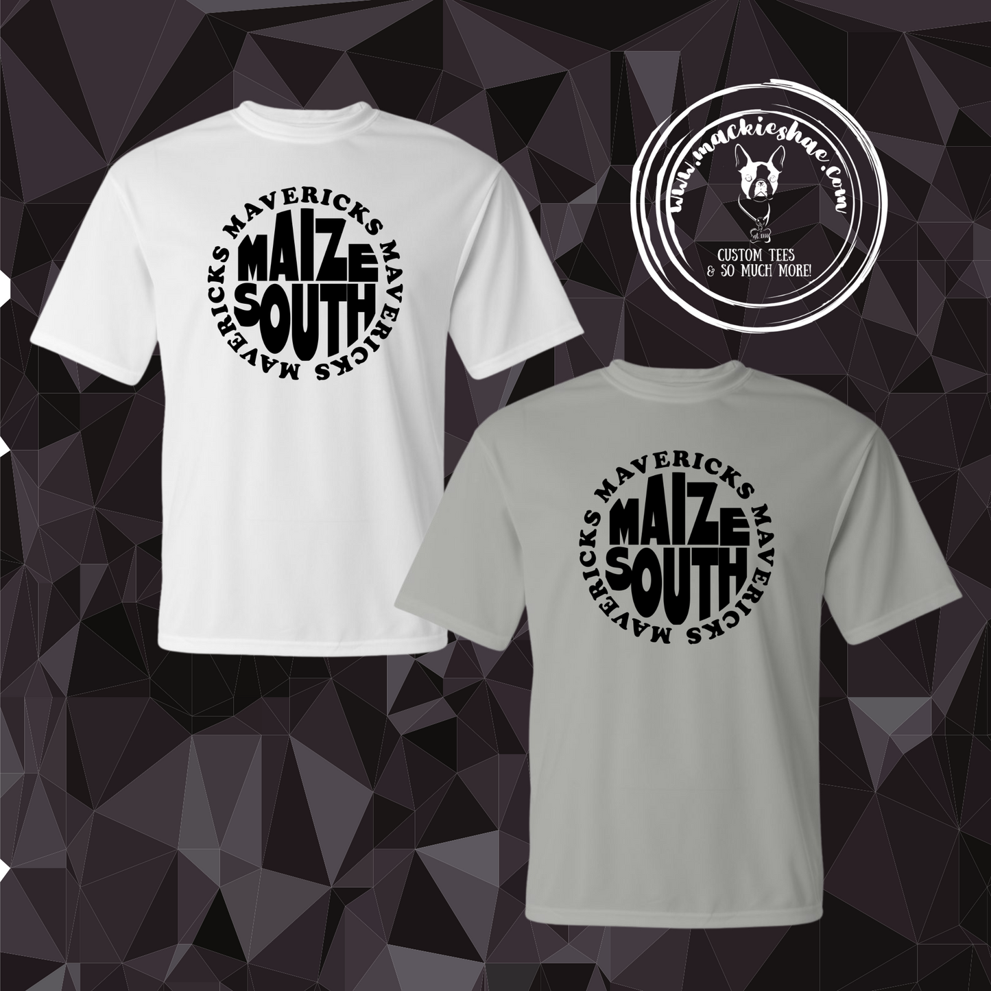 Mavs- Maize South Mavericks Circle Performance Dri-Fit Tee for Youth and Adults
