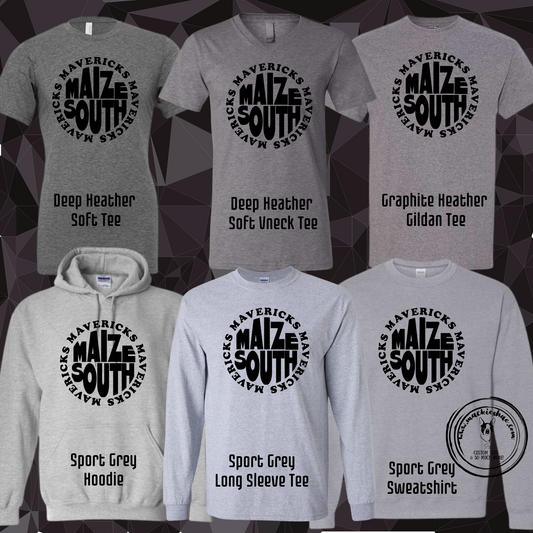 Mavs- Maize South Mavericks Circle Grey Gear