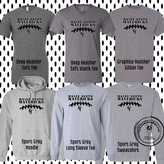 Mavs- Maize South Mavericks Football Grey Gear