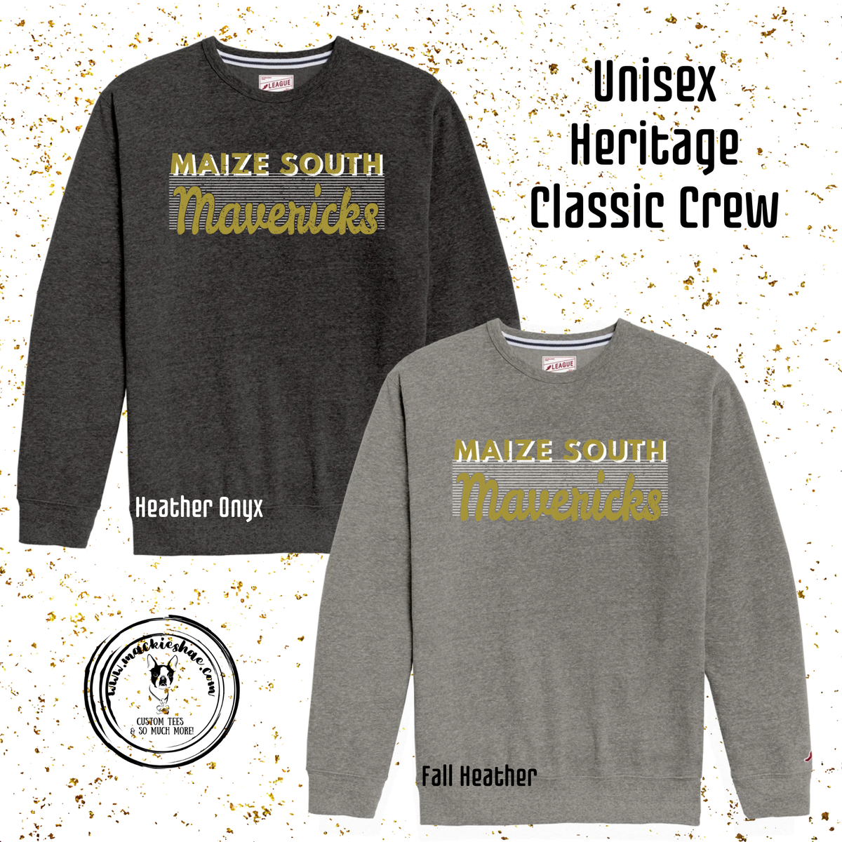 Mavs- Maize South Mavericks Lines Unisex Heritage Class Crew