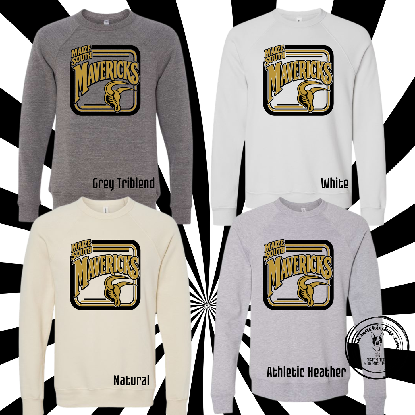 Mavs- Maize South Mavericks with Logo Retro Square Unisex Sponge Fleece Sweatshirt