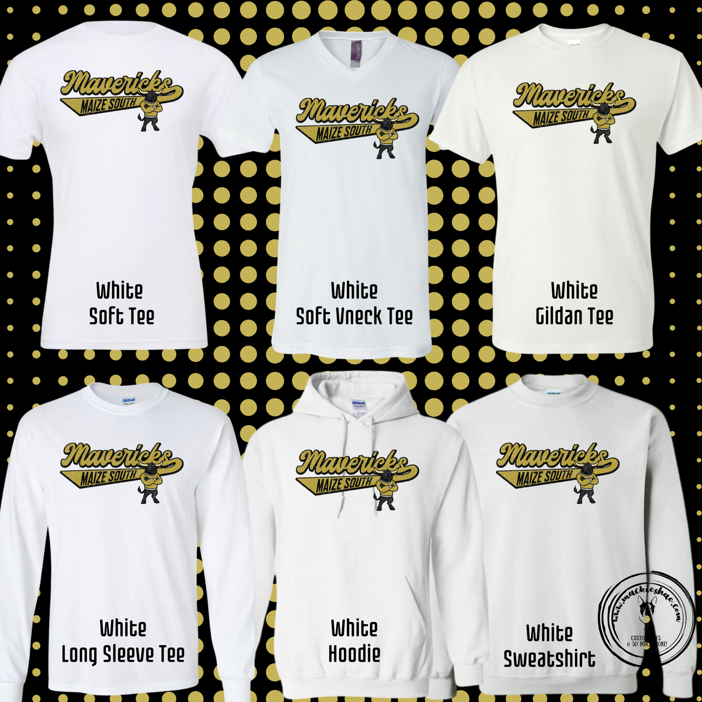 Mavs- Maize South Mavericks Vintage Swoosh White Gear
