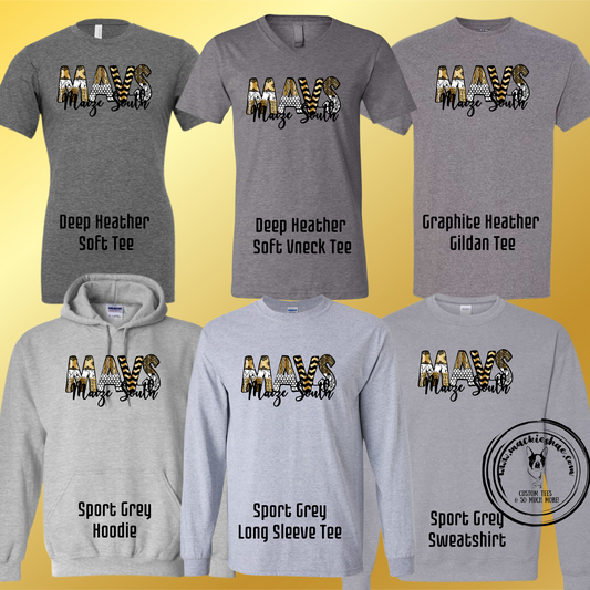 Mavs- Maize South Mavs Patterned Grey Gear