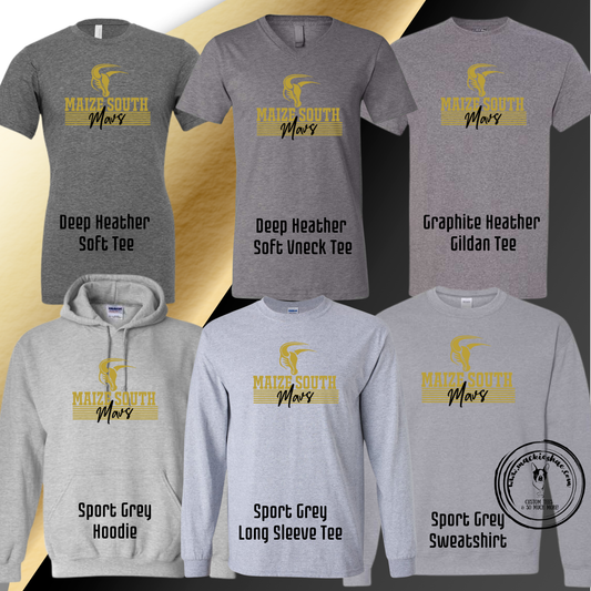 Mavs- Maize South Mavericks Stripes with Logo Grey Gear