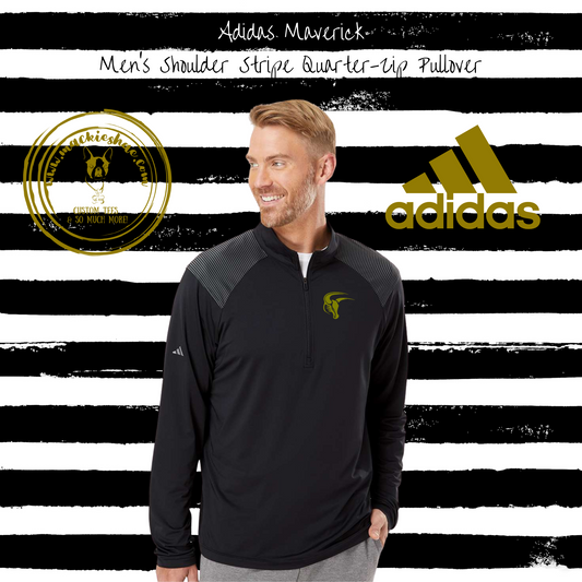 Mavs- Maverick ADIDAS Men's Shoulder Stripe 1/4 Zip Pullover