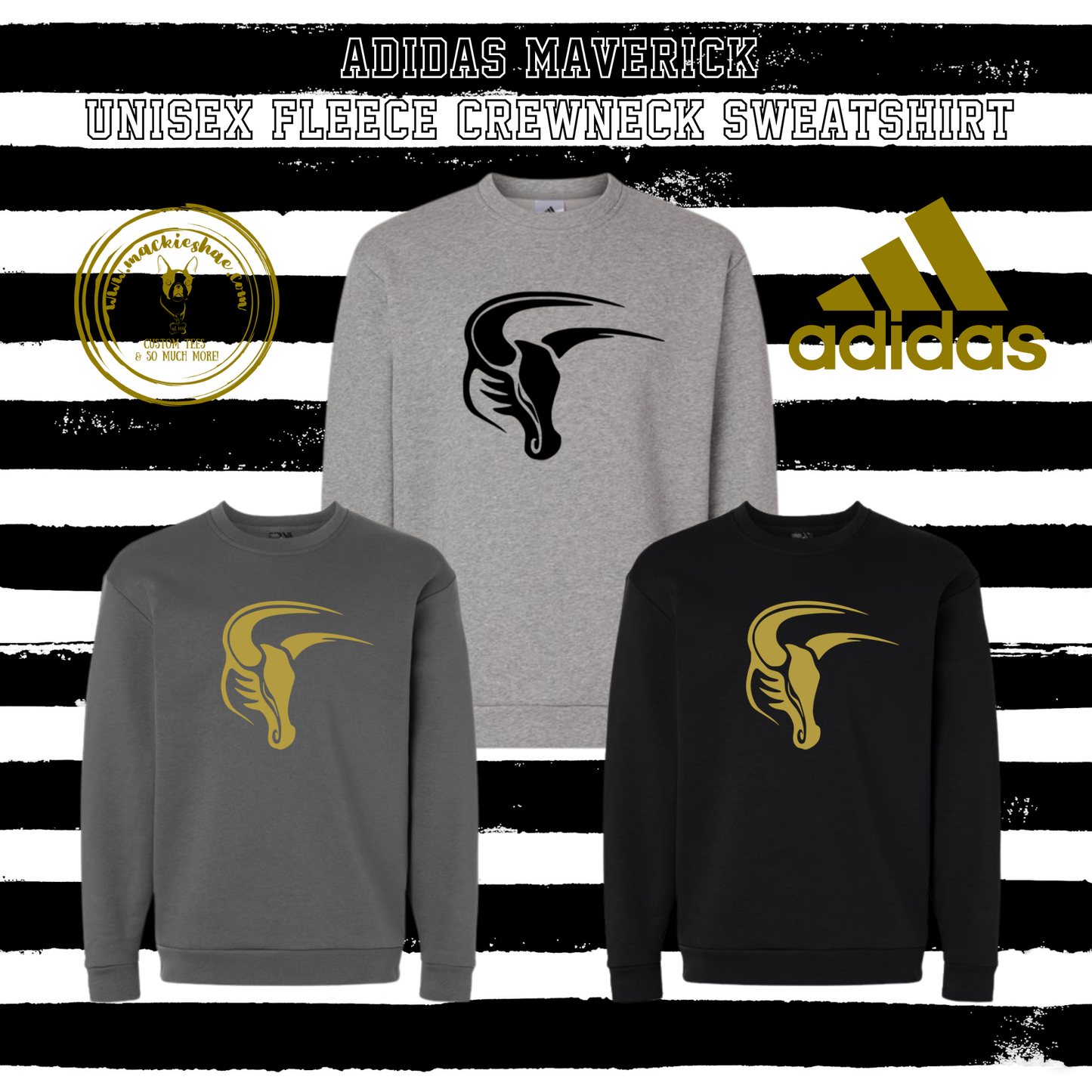 Mavs- Maverick ADIDAS Unisex Fleece Crewneck Sweatshirt