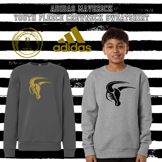 Mavs- Maverick ADIDAS Youth Fleece Crewneck Sweatshirt