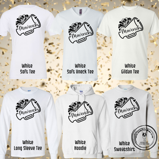 Mavs- Mavericks Cheer Megaphone Pom White Gear