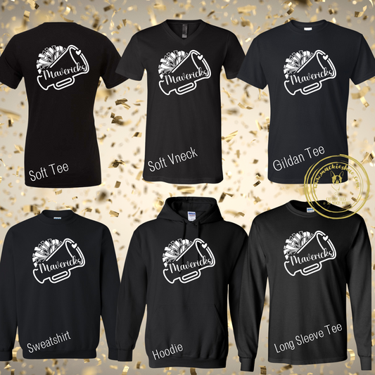 Mavs- Mavericks Cheer Megaphone Pom Black Gear