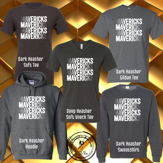 Mavs- Mavericks Stacked Grey Gear