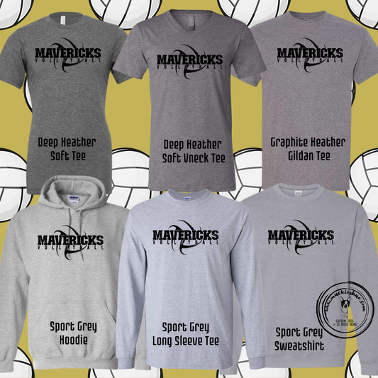 Mavs- Mavericks Volleyball Grey Gear