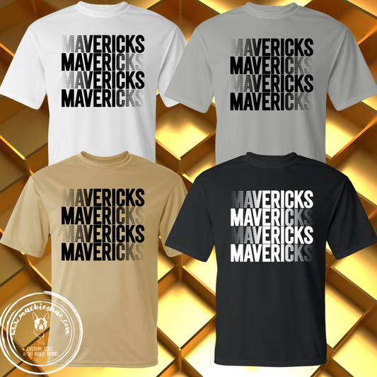 Mavs- Mavericks Stacked Performance Dri-Fit Tee for Youth and Adults