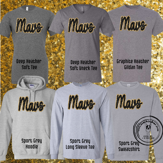 Mavs- Mavs Faux Sequin Grey Gear