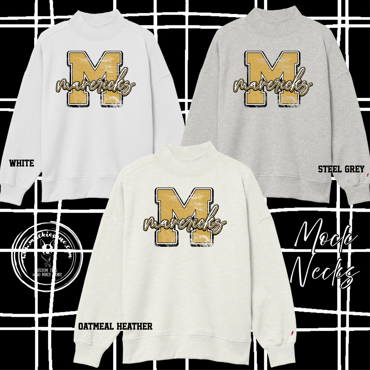 Mavs- M Mavericks Women's Mock Neck