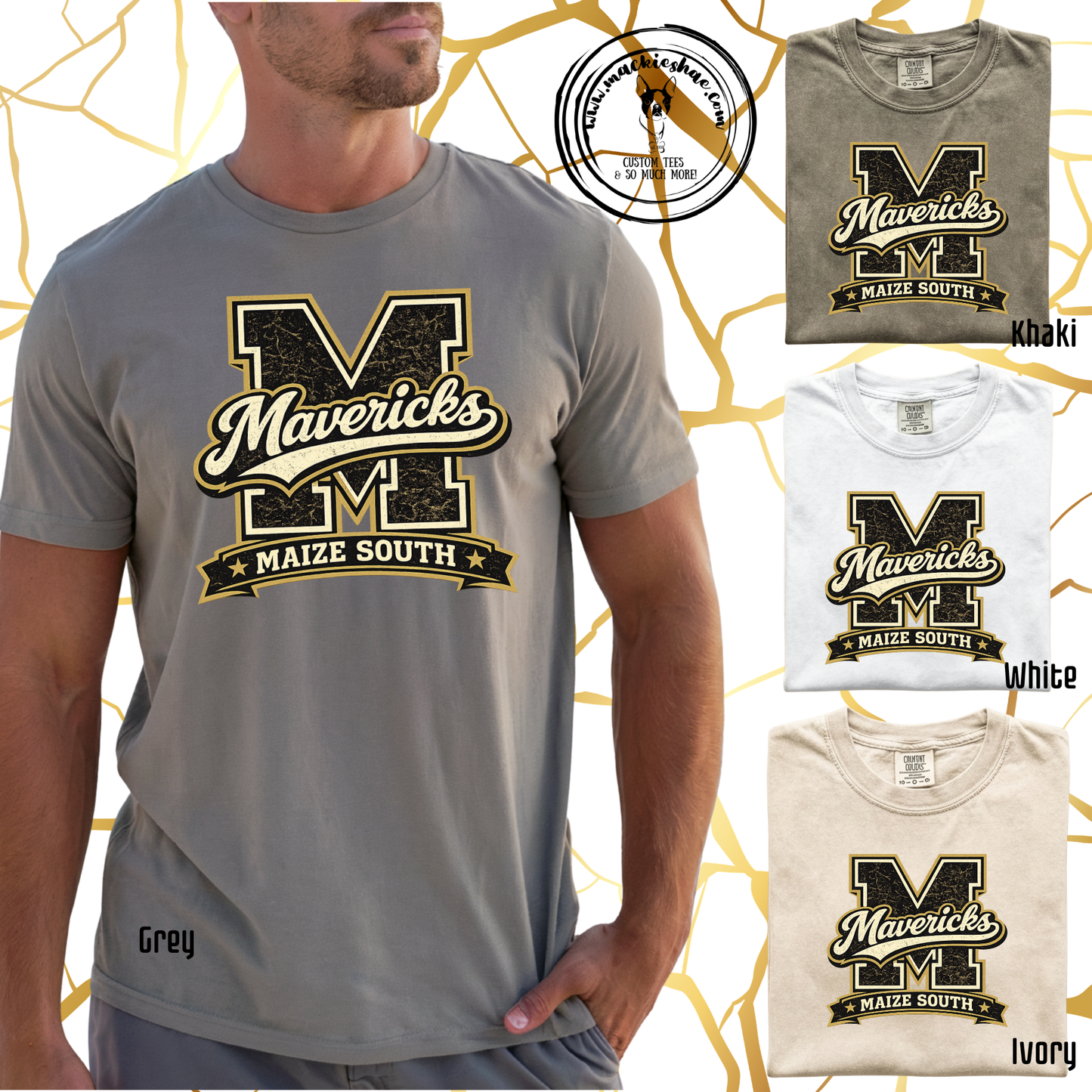 Mavs- M Mavericks Maize South Comfort Colors Garment-Dyed Tee