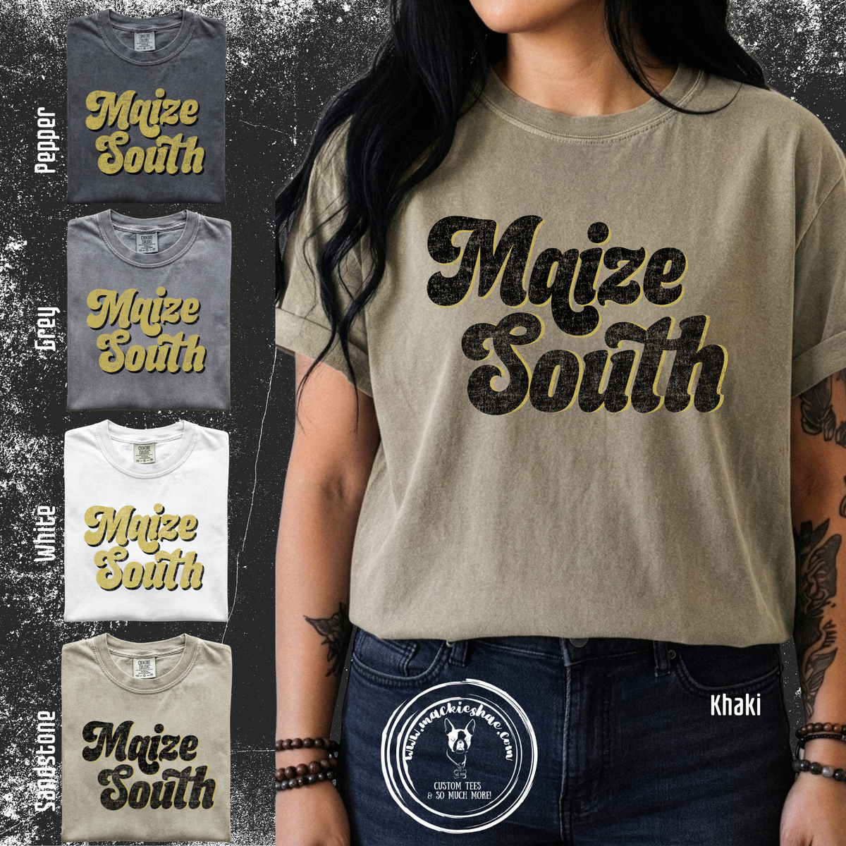 Mavs- Maize South Chunky Retro Comfort Colors Unisex Garment-Dyed Tee