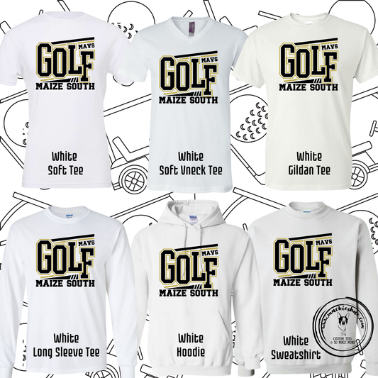 Mavs- Maize South Golf Lines White Gear