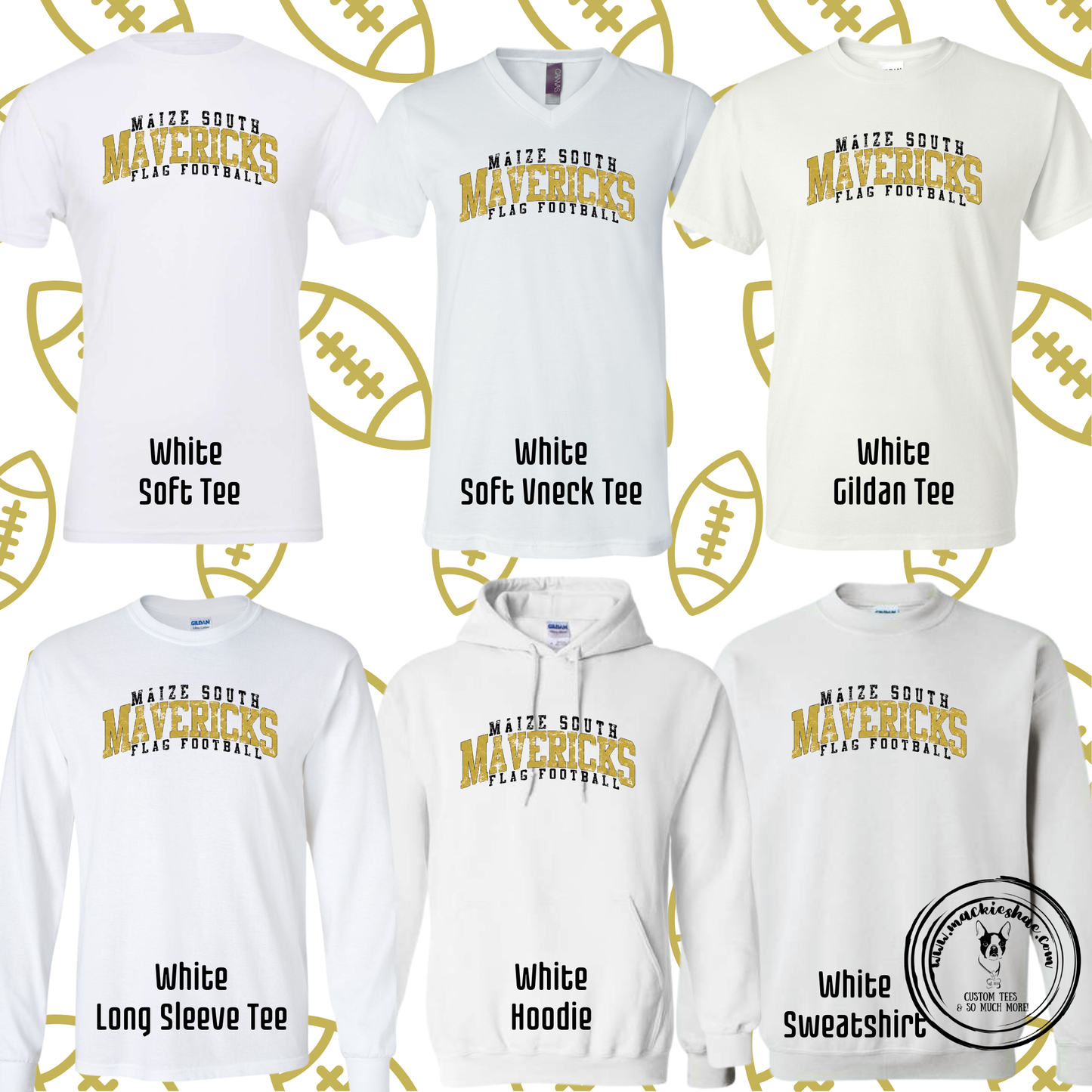 Mavs- Maize South Mavericks Flag Football White Gear