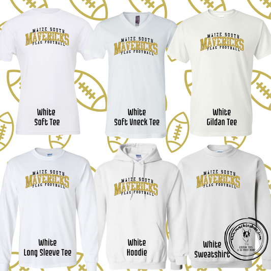 Mavs- Maize South Mavericks Flag Football White Gear