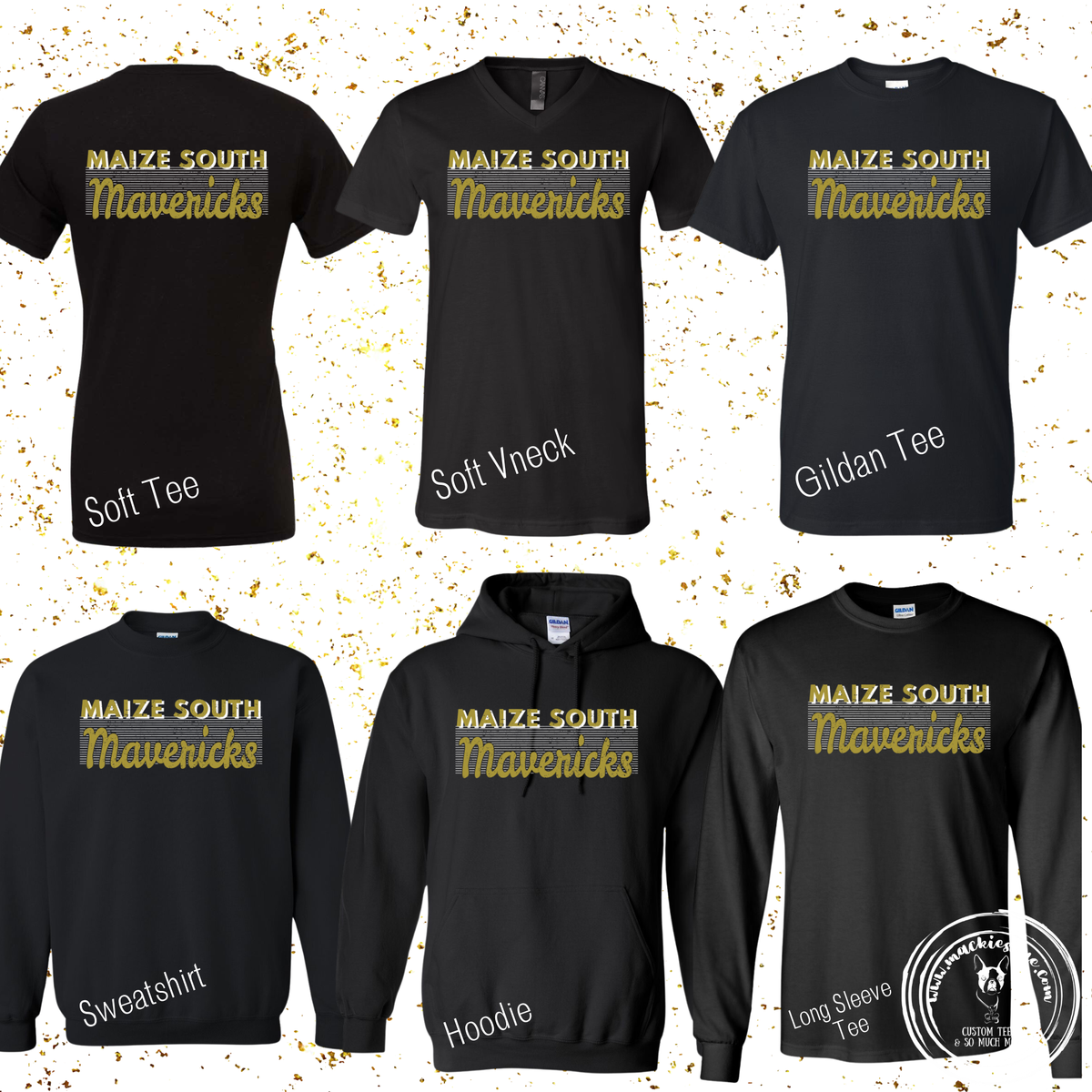 Mavs- Maize South Mavericks Lines Black Gear