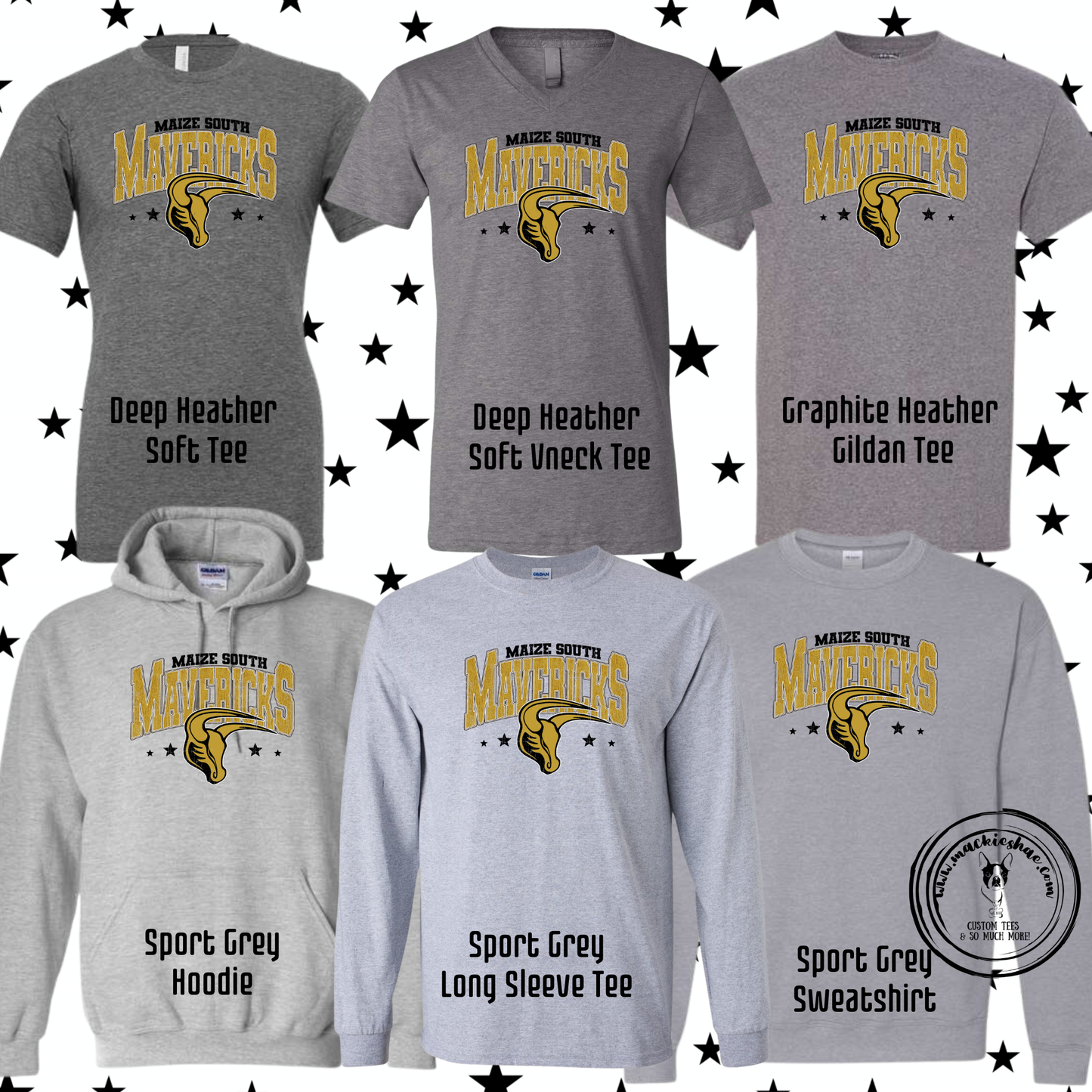 Mavs- Maize South Mavericks Stars Grey Gear