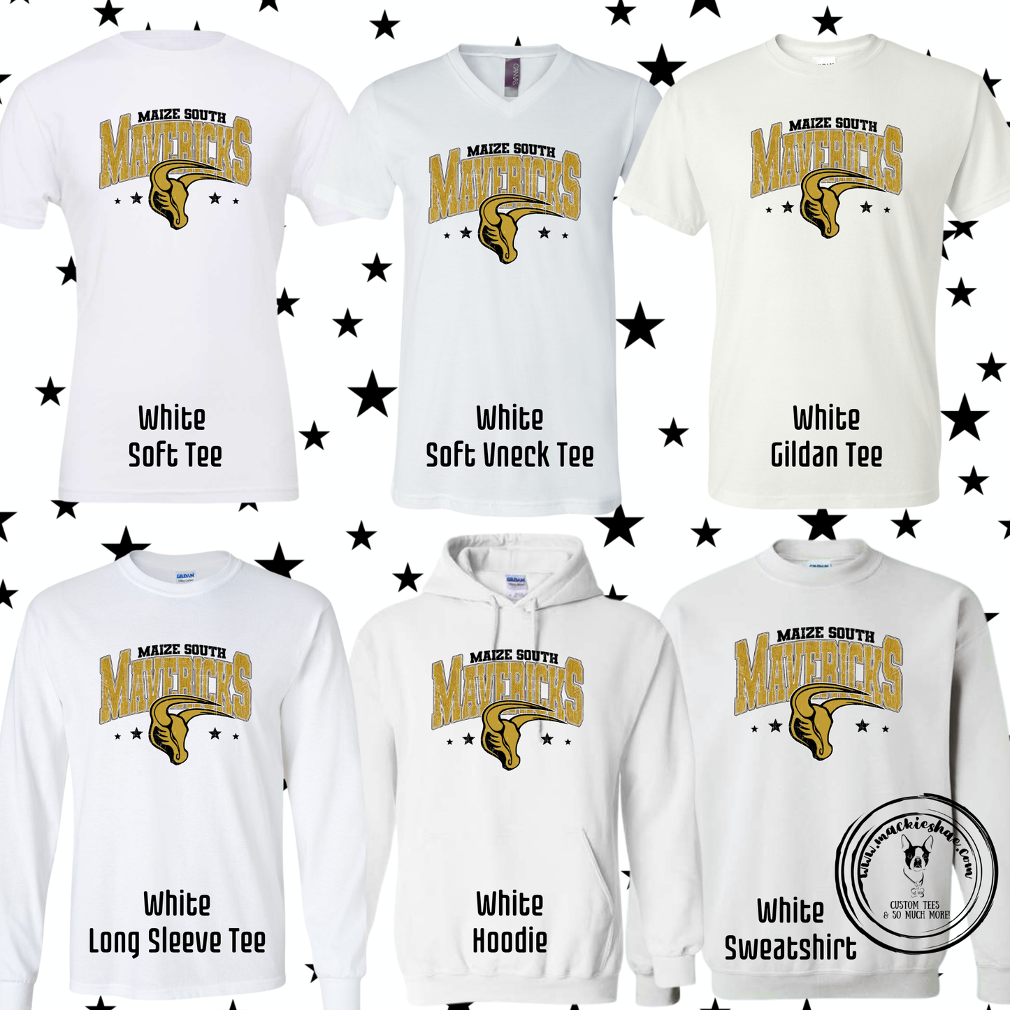 Mavs- Maize South Mavericks Stars White Gear