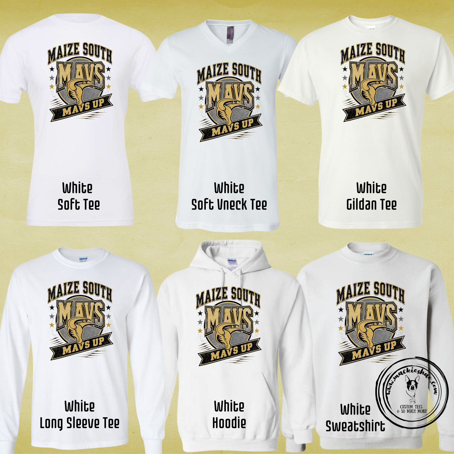 Mavs- Maize South Mavs Up White Gear