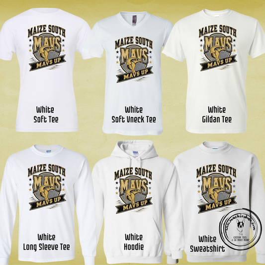Mavs- Maize South Mavs Up White Gear