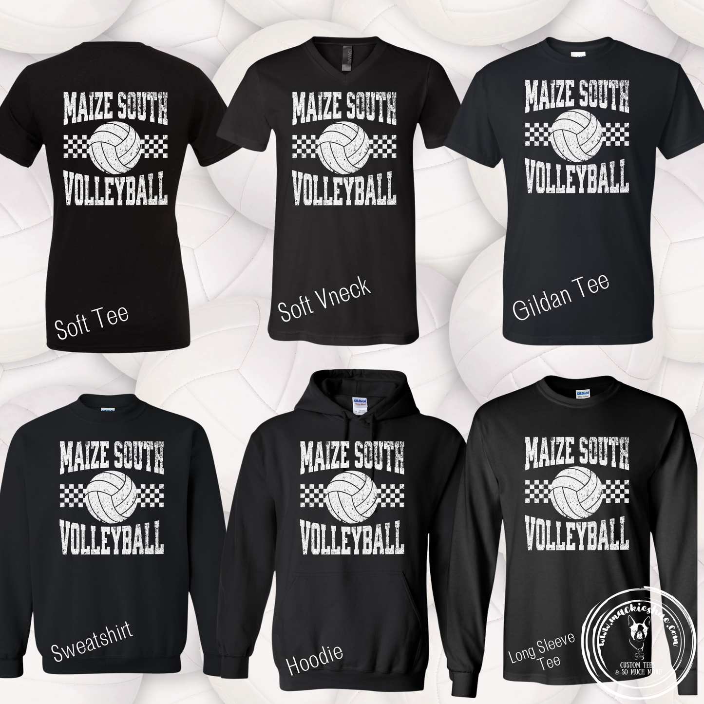 Mavs- Maize South Volleyball Checkered Black Gear