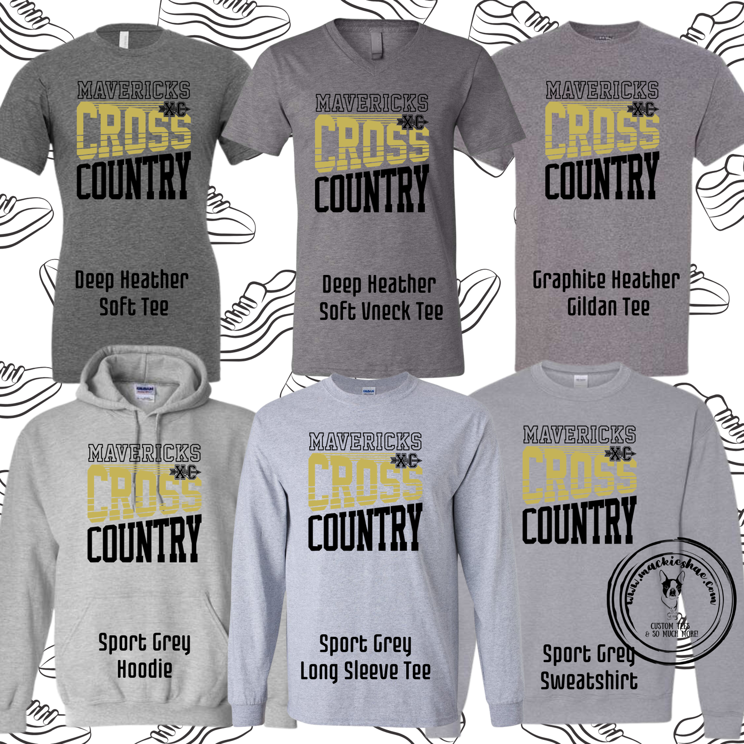 Mavs- Mavericks Cross Country Grey Gear