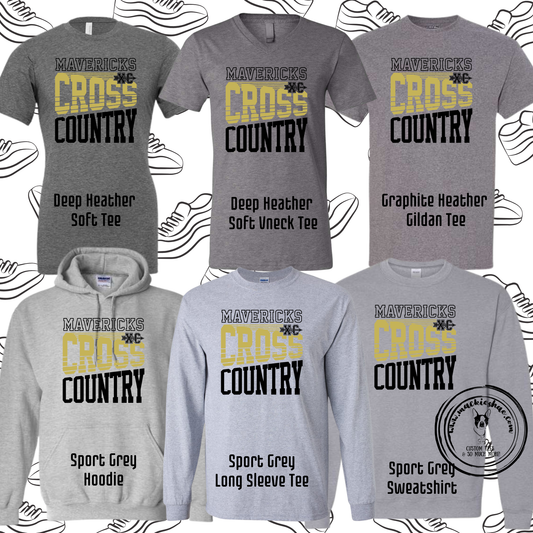 Mavs- Mavericks Cross Country Grey Gear