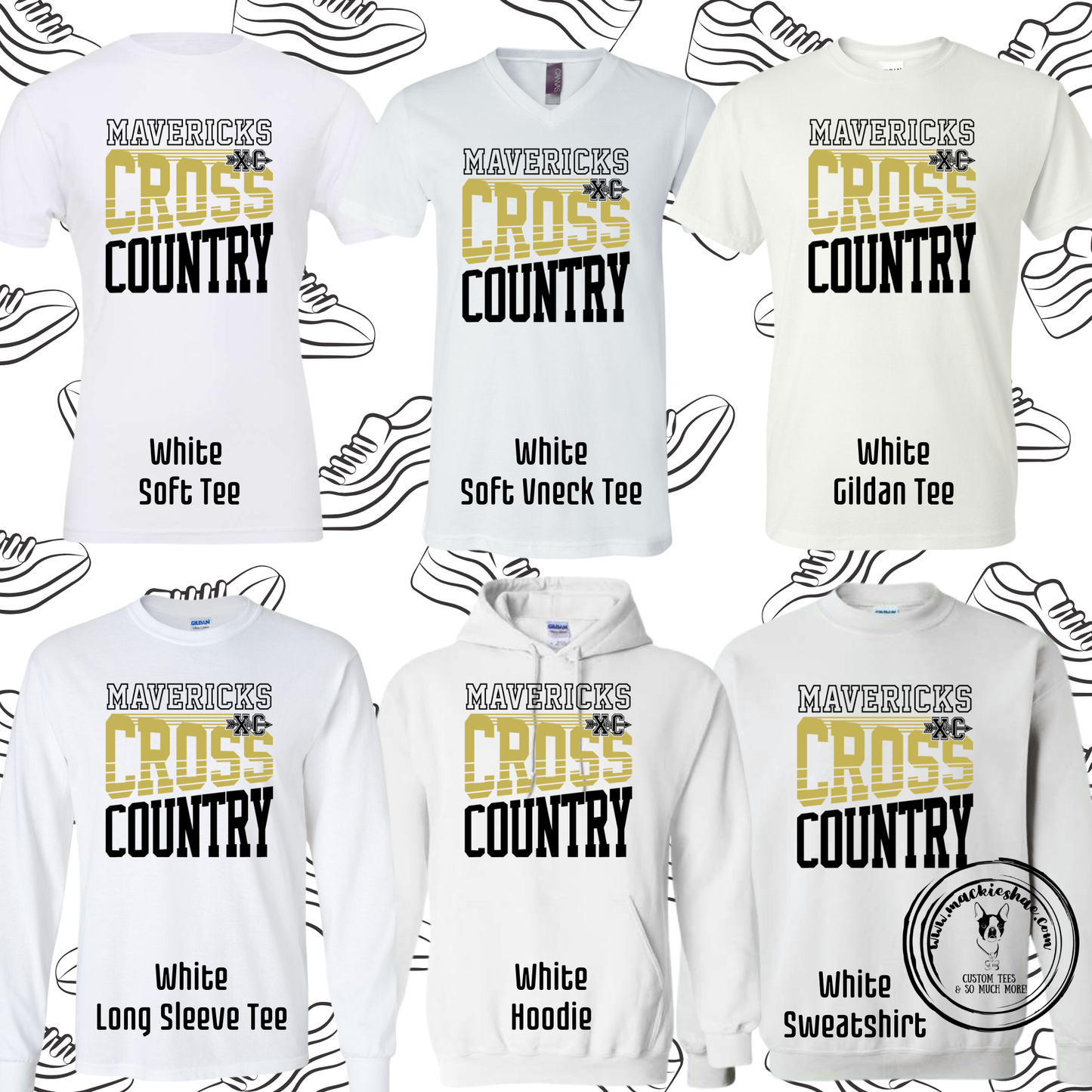 Mavs- Mavericks Cross Country White Gear
