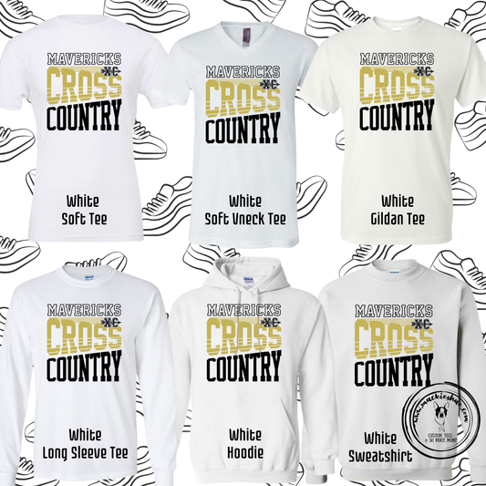 Mavs- Mavericks Cross Country White Gear