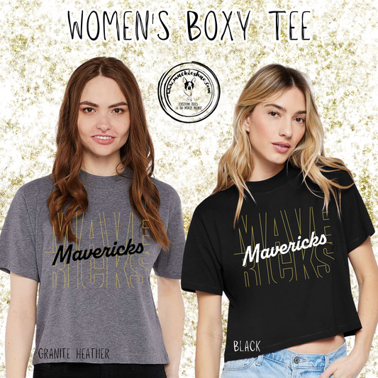 Mavs- Mavericks Faded Womens Boxy Tee