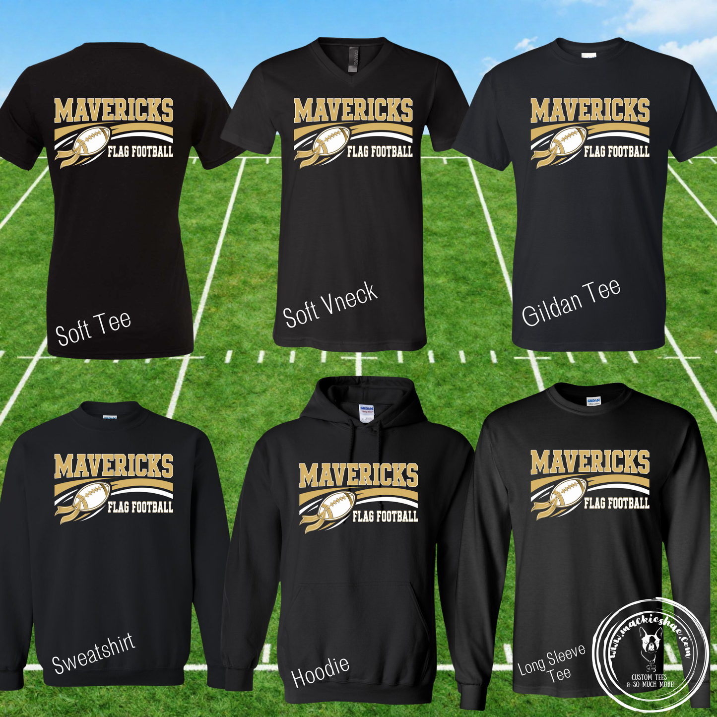 Mavs- Mavericks Flag Football Black Gear