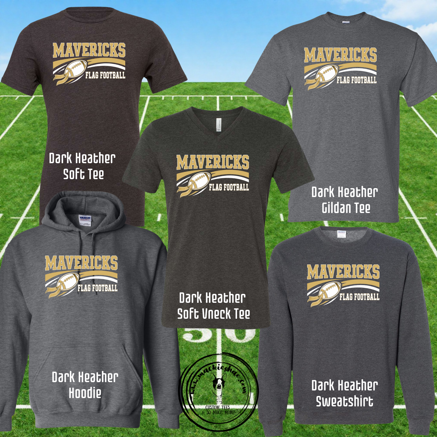 Mavs- Mavericks Flag Football Grey Gear