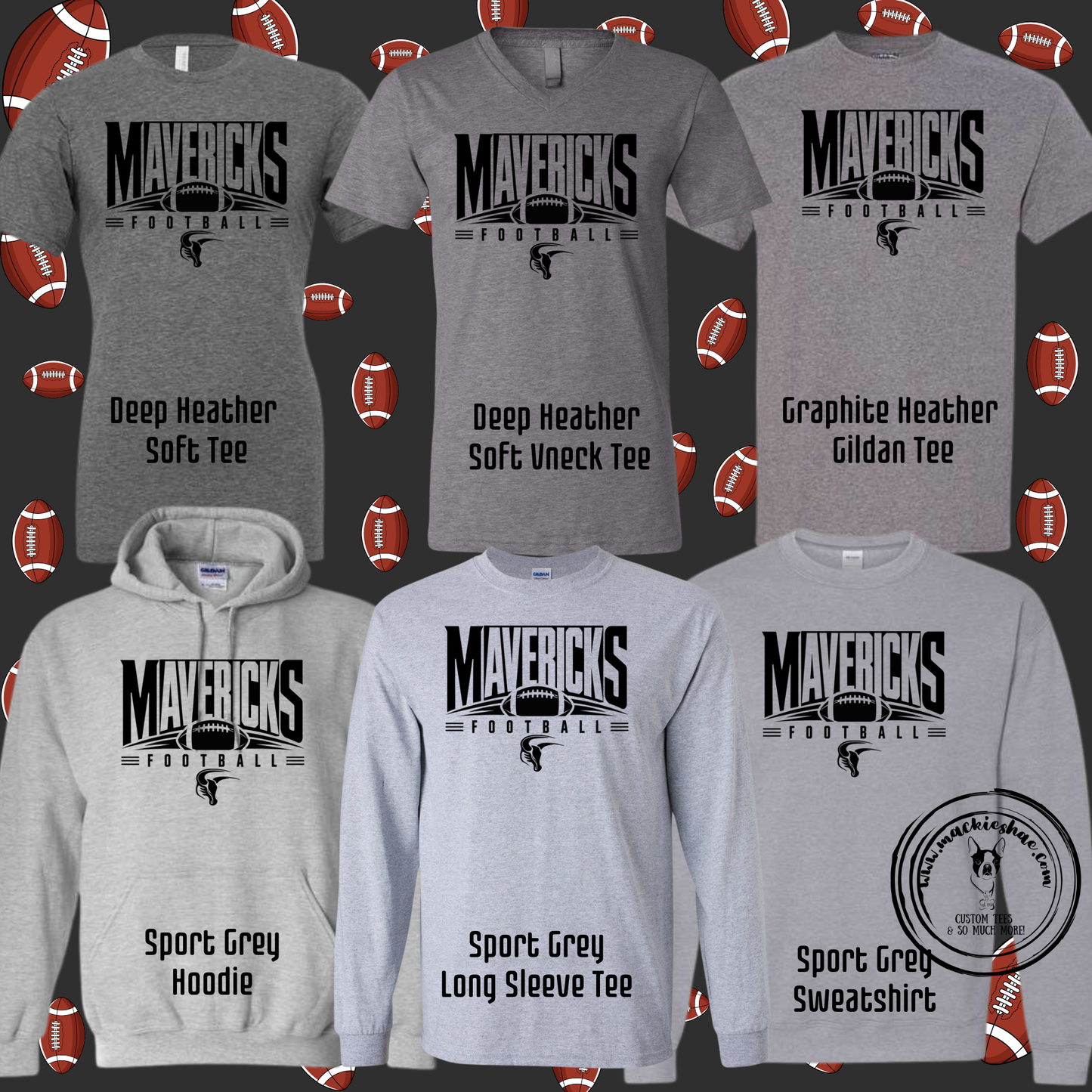 Mavs- Mavericks Football Grey Gear