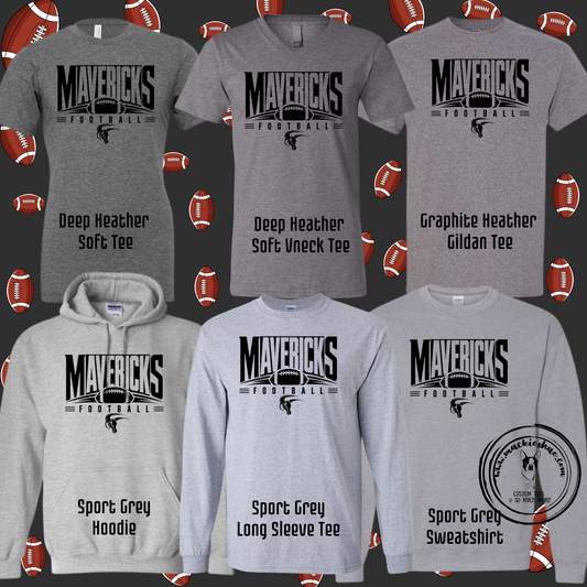 Mavs- Mavericks Football Grey Gear