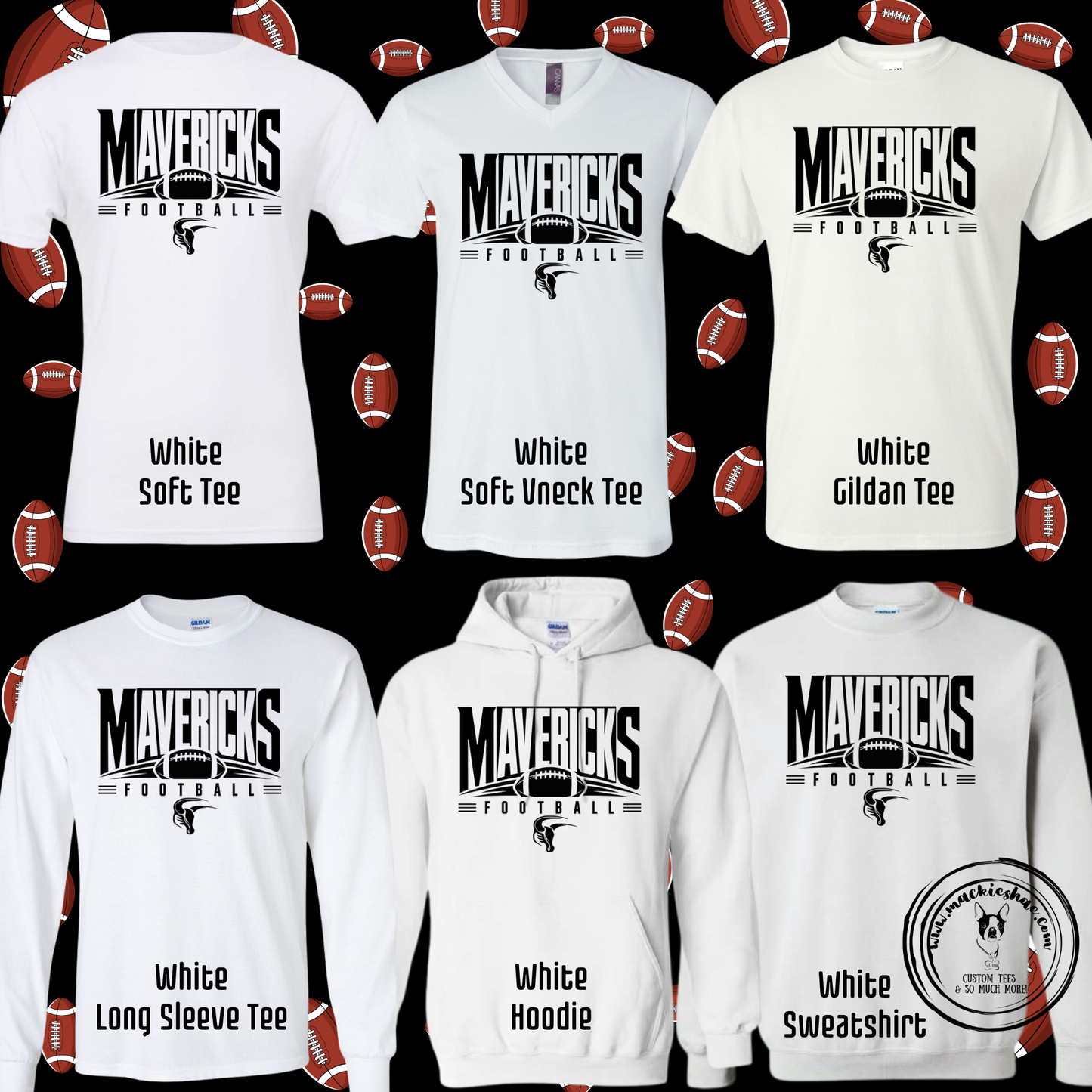 Mavs- Mavericks Football White Gear