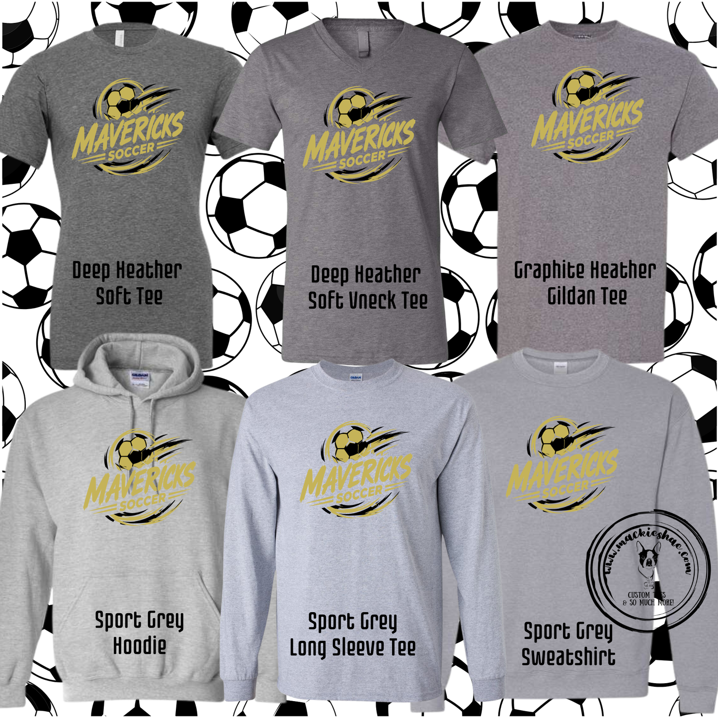 Mavs- Mavericks Soccer Grey Gear