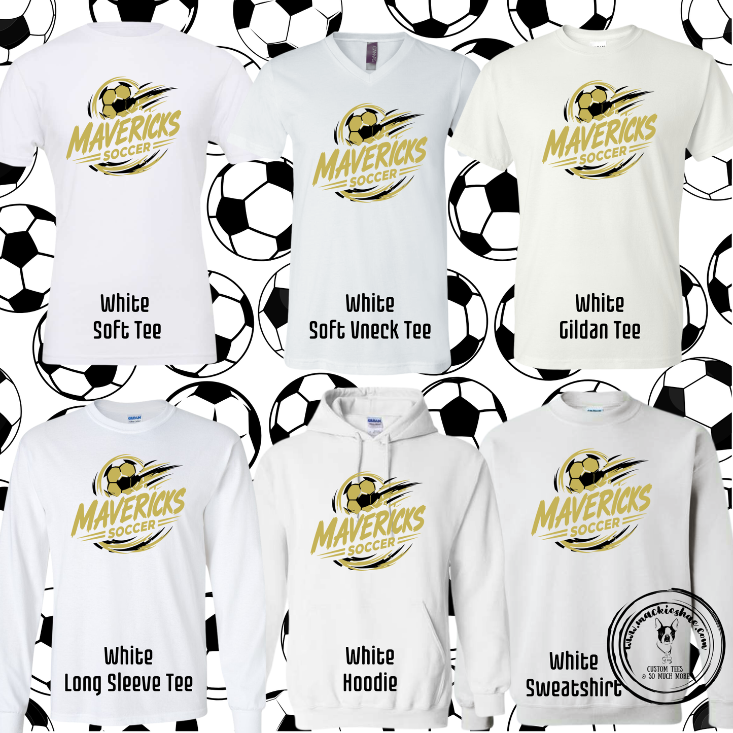 Mavs- Mavericks Soccer White Gear