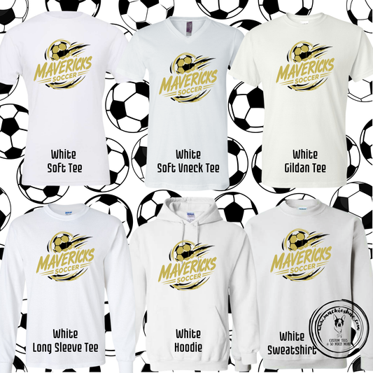 Mavs- Mavericks Soccer White Gear