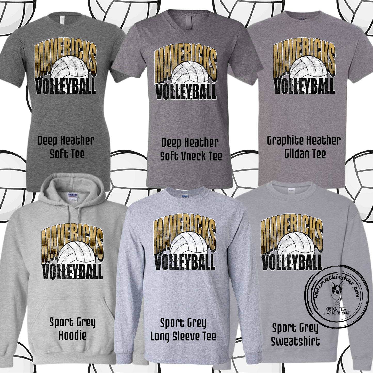 Mavs- Mavericks Volleyball Grey Gear