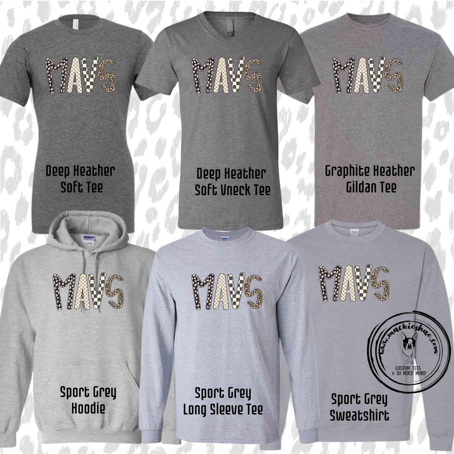 Mavs- Mavs Leopard Checkered Grey Gear