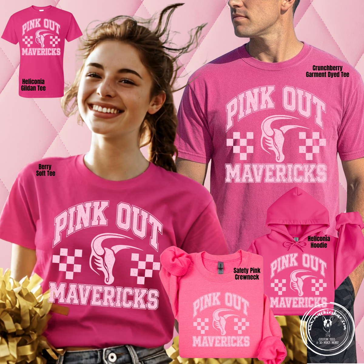 Mavs- Pink Out Mavericks Gear, Supporting The Shelley Poynter Memorial Fund- Order by 9/24 to get it for PINK OUT Game on 10/2