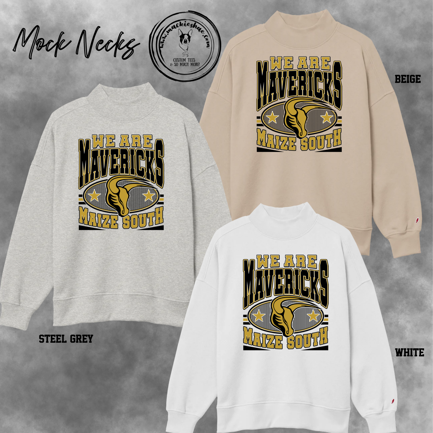 Mavs- We are Mavericks Maize South Women's Mock Neck